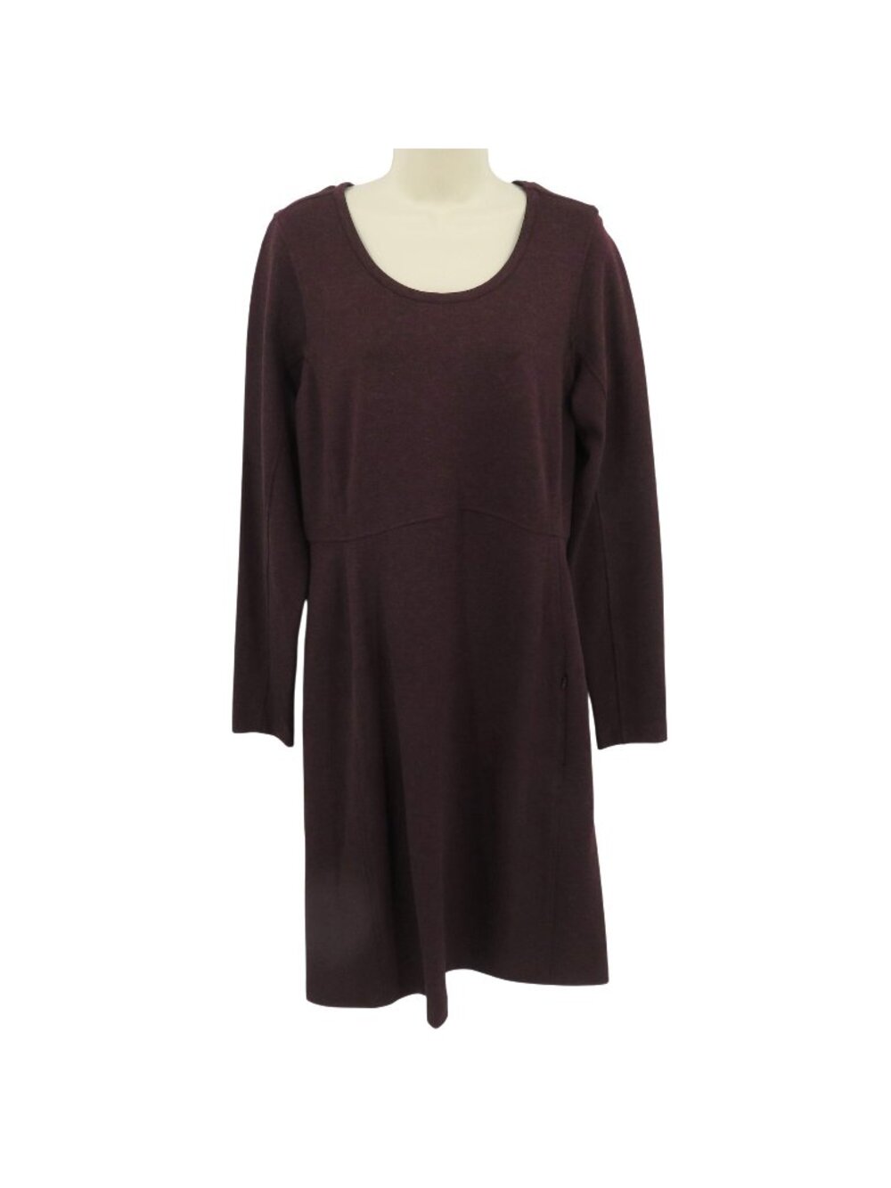 Duluth Trading Co Women Medium Wearwithall Ponte Knit Dress Dark Purple Red NEW